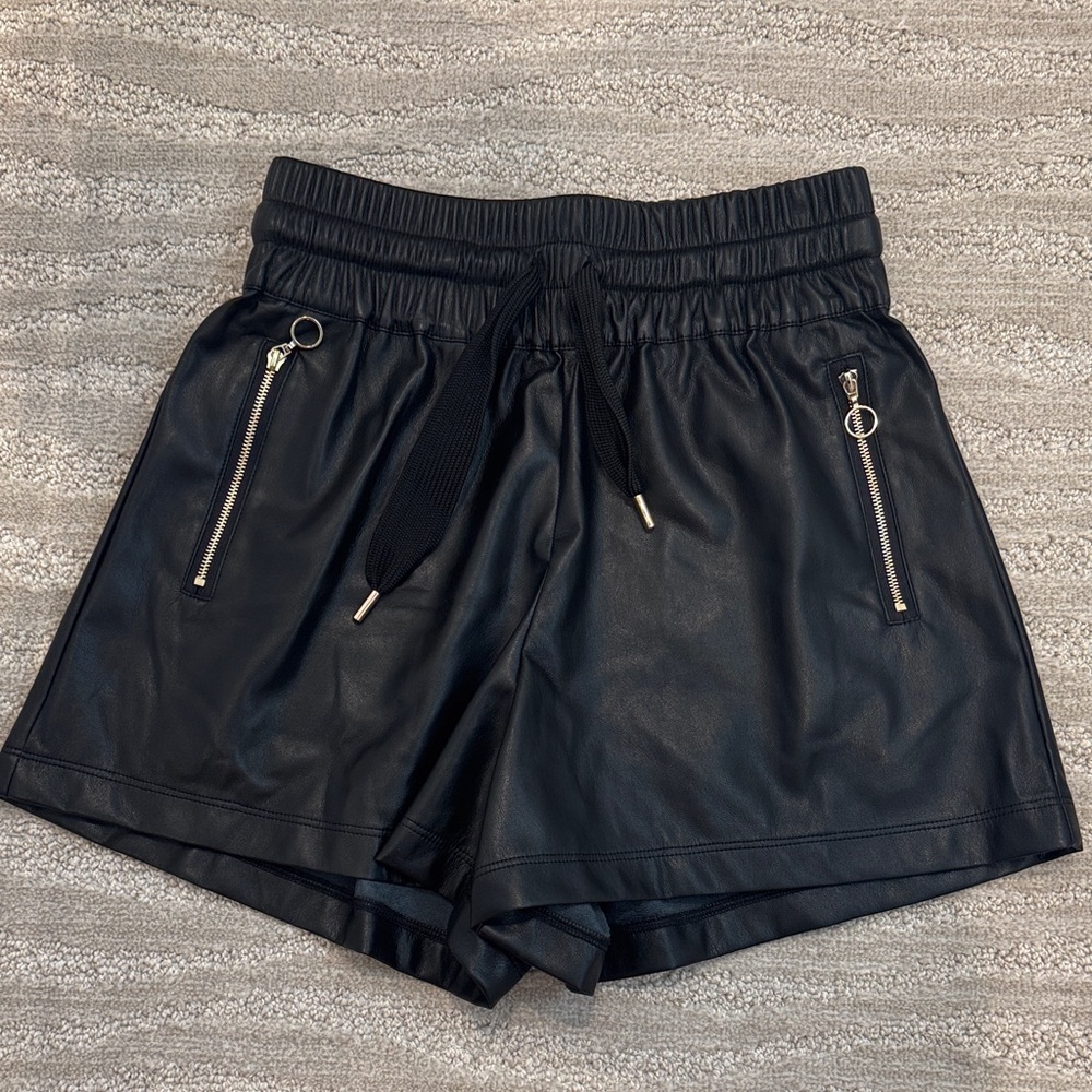 Generation Love Black Athletic Shorts with Zipper Details